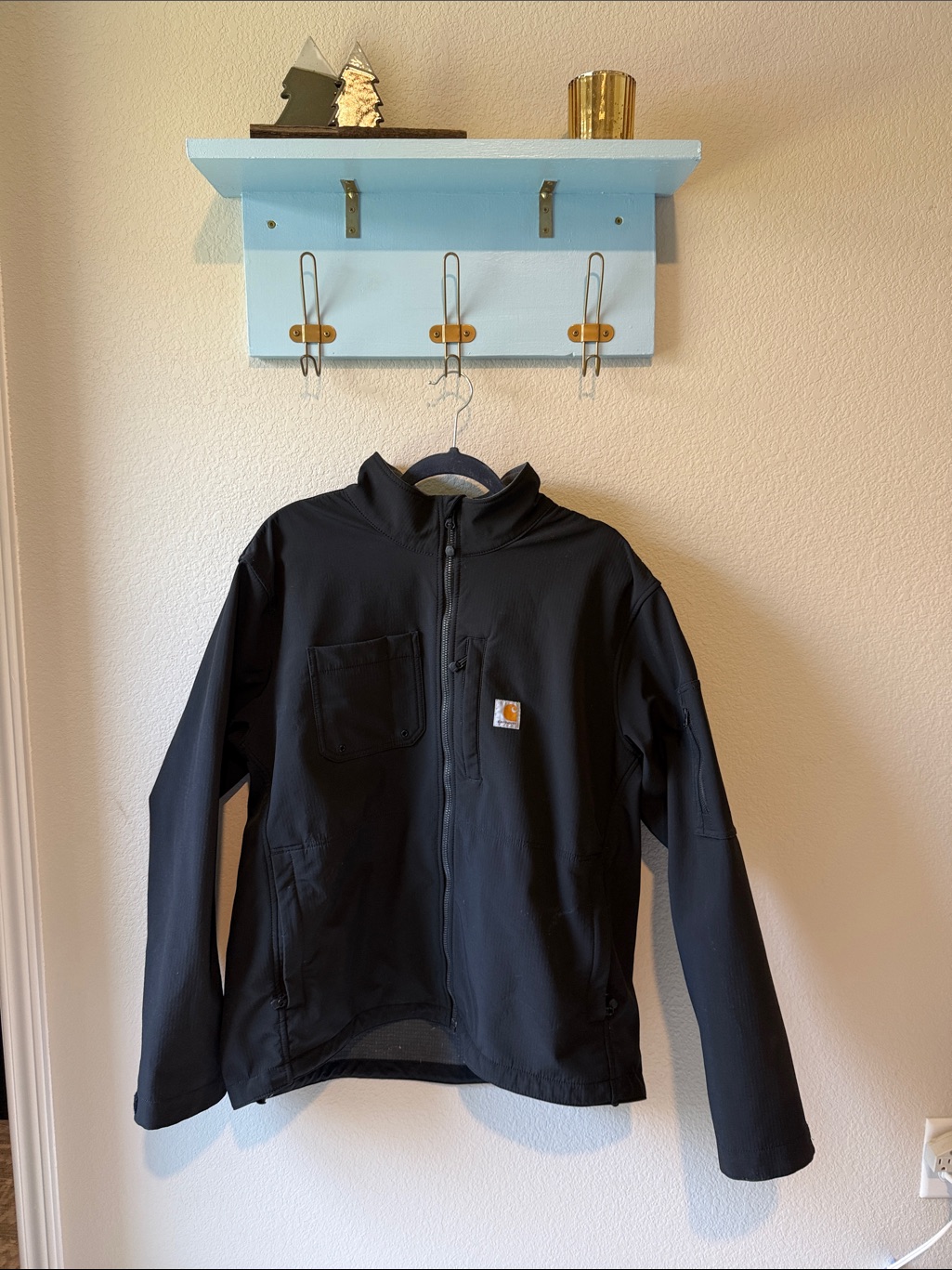 Carhartt Black Softshell Work Jacket With Chest Pocket